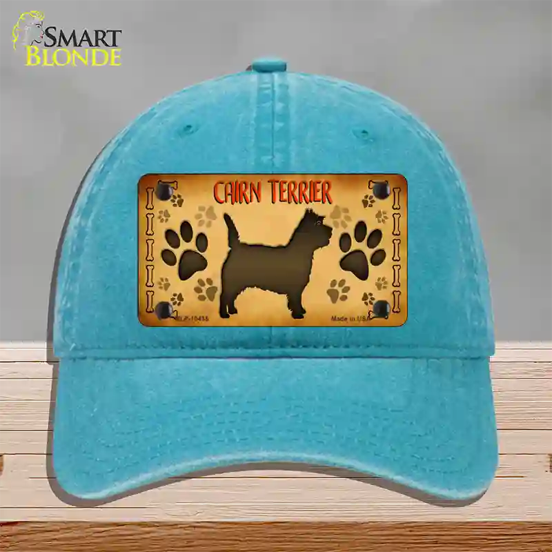 Cairn Terrier Novelty License Plate Hat Unconstructed Cotton / Lake Blue