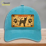 Chihuahua Novelty License Plate Hat Unconstructed Cotton / Lake Blue