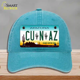 Cu N Az Novelty License Plate Hat Unconstructed Cotton / Lake Blue