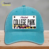 College Park Maryland Novelty License Plate Hat Unconstructed Cotton / Lake Blue