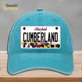 Cumberland Maryland Novelty License Plate Hat Unconstructed Cotton / Lake Blue