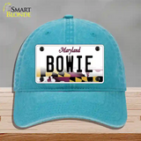 Bowie Maryland Novelty License Plate Hat Unconstructed Cotton / Lake Blue