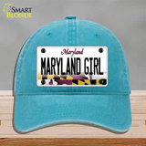 Maryland Girl Maryland Novelty License Plate Hat Unconstructed Cotton / Lake Blue