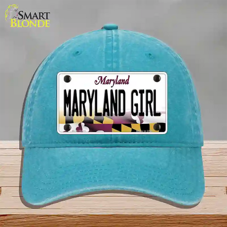 Maryland Girl Maryland Novelty License Plate Hat Unconstructed Cotton / Lake Blue