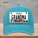 Grandma Maryland Novelty License Plate Hat Unconstructed Cotton / Lake Blue