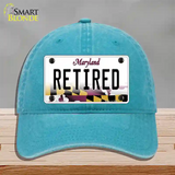 Retired Maryland Novelty License Plate Hat Unconstructed Cotton / Lake Blue