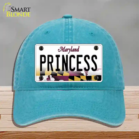 Princess Maryland Novelty License Plate Hat Unconstructed Cotton / Lake Blue