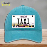 Taxi Maryland Novelty License Plate Hat Unconstructed Cotton / Lake Blue