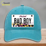 Bad Boy Maryland Novelty License Plate Hat Unconstructed Cotton / Lake Blue