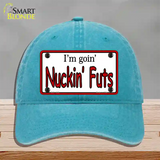 Im Goin Nuckin Futs Novelty License Plate Hat Unconstructed Cotton / Lake Blue