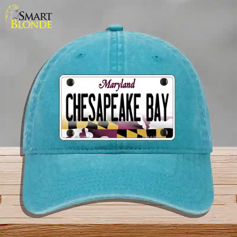 Chesapeake Bay Maryland Novelty License Plate Hat Unconstructed Cotton / Lake Blue