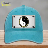 Yin And Yang Novelty License Plate Hat Unconstructed Cotton / Lake Blue