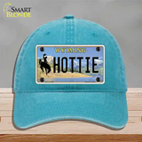 Hottie Wyoming Novelty License Plate Hat Unconstructed Cotton / Lake Blue