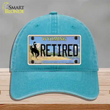 Retired Wyoming Novelty License Plate Hat Unconstructed Cotton / Lake Blue