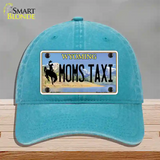 Moms Taxi Wyoming Novelty License Plate Hat Unconstructed Cotton / Lake Blue