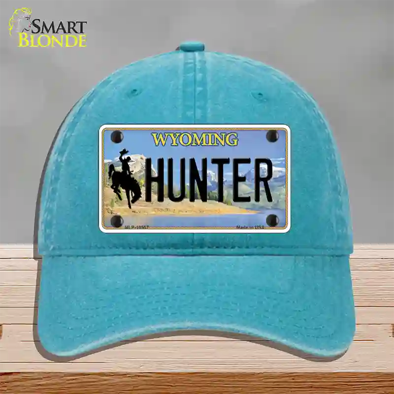 Hunter Wyoming Novelty License Plate Hat Unconstructed Cotton / Lake Blue