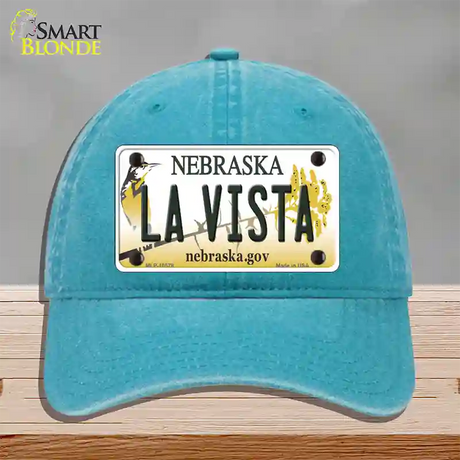 La Vista Nebraska Novelty License Plate Hat Unconstructed Cotton / Lake Blue