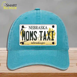 Moms Taxi Nebraska Novelty License Plate Hat Unconstructed Cotton / Lake Blue