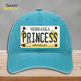 Princess Nebraska Novelty License Plate Hat Unconstructed Cotton / Lake Blue