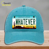 Whatever Arizona Novelty License Plate Hat Unconstructed Cotton / Lake Blue