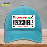 Wisconsin Dells Wisconsin Novelty License Plate Hat Unconstructed Cotton / Lake Blue