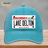 Lake Dalton Wisconsin Novelty License Plate Hat Unconstructed Cotton / Lake Blue