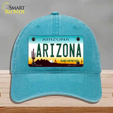 Arizona Novelty License Plate Hat Unconstructed Cotton / Lake Blue