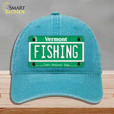 Fishing Vermont Novelty License Plate Hat Unconstructed Cotton / Lake Blue