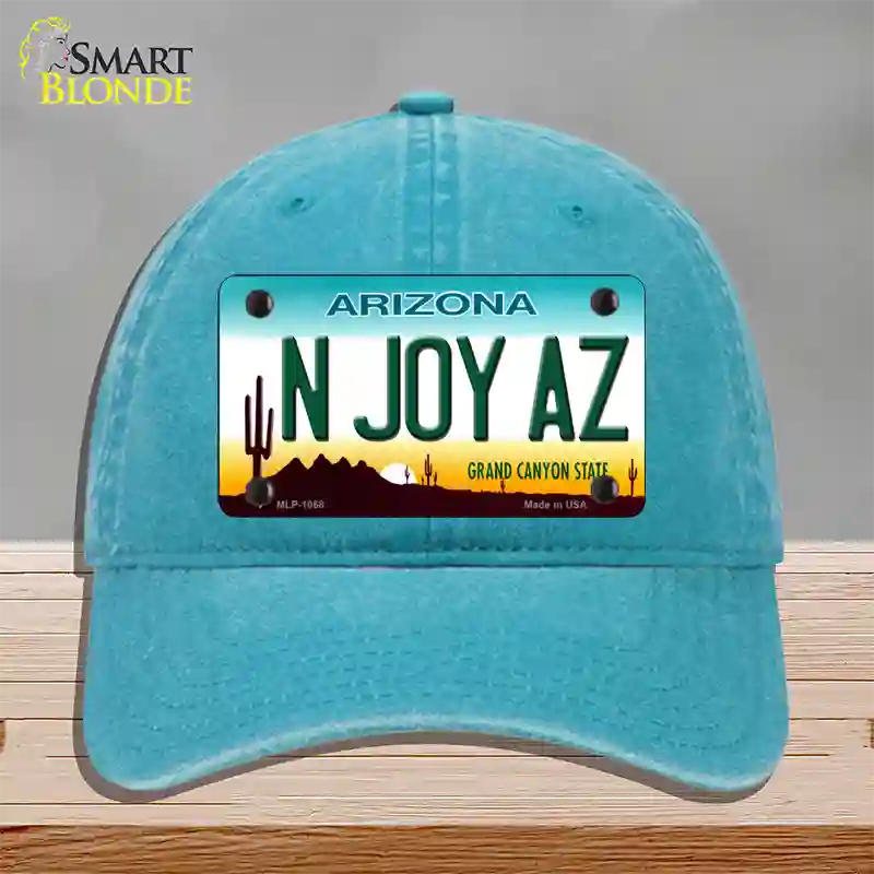 N Joy Arizona Novelty License Plate Hat Unconstructed Cotton / Lake Blue