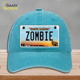 Zombie North Dakota Novelty License Plate Hat Unconstructed Cotton / Lake Blue