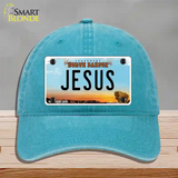 Jesus North Dakota Novelty License Plate Hat Unconstructed Cotton / Lake Blue