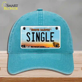 Single North Dakota Novelty License Plate Hat Unconstructed Cotton / Lake Blue