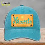 Namaste Novelty License Plate Hat Unconstructed Cotton / Lake Blue