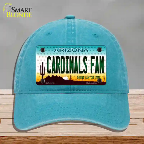 Cardinals Fan Arizona Novelty License Plate Hat Unconstructed Cotton / Lake Blue