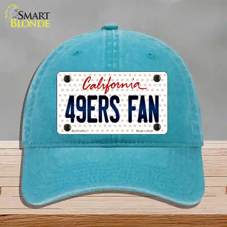 49ERS Fan California Novelty License Plate Hat Unconstructed Cotton / Lake Blue