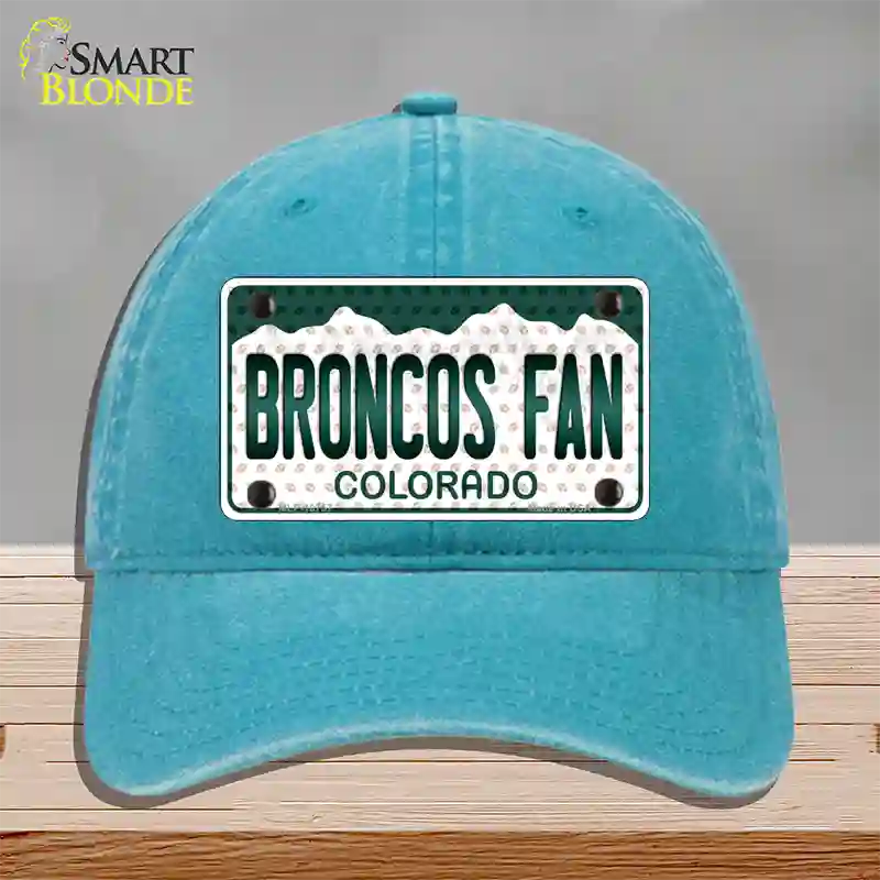 Broncos Fan Colorado Novelty License Plate Hat Unconstructed Cotton / Lake Blue