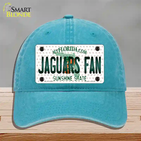 Jaguars Fan Florida Novelty License Plate Hat Unconstructed Cotton / Lake Blue