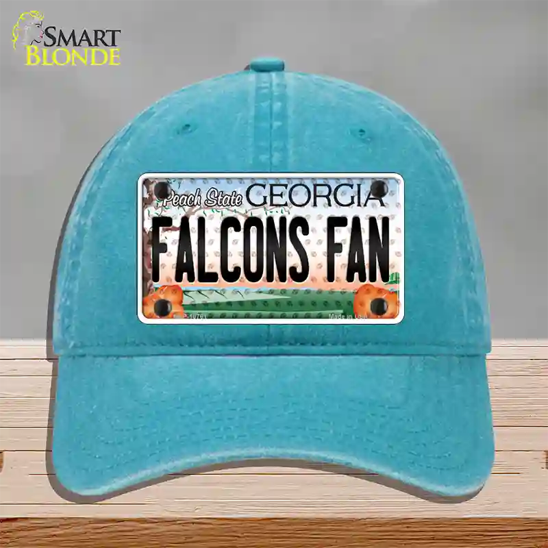 Falcons Fan Georgia Novelty License Plate Hat Unconstructed Cotton / Lake Blue