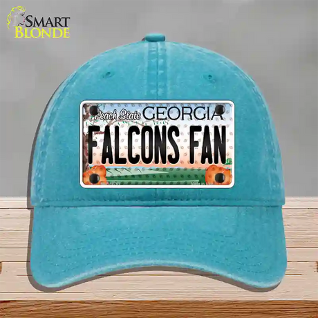 Falcons Fan Georgia Novelty License Plate Hat Unconstructed Cotton / Lake Blue