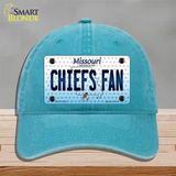 Chiefs Fan Missouri Novelty License Plate Hat Unconstructed Cotton / Lake Blue