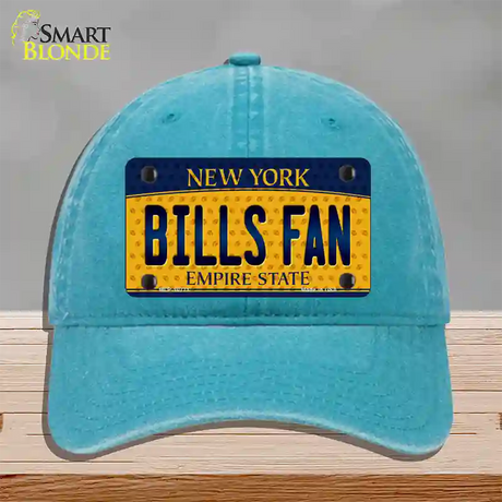 Bills Fan New York Novelty License Plate Hat Unconstructed Cotton / Lake Blue