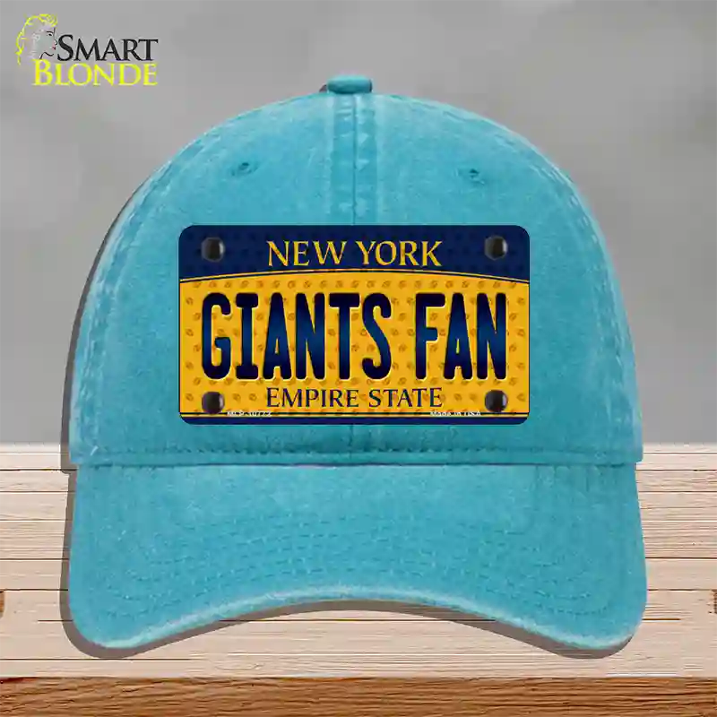 Giants Fan New York Novelty License Plate Hat Unconstructed Cotton / Lake Blue