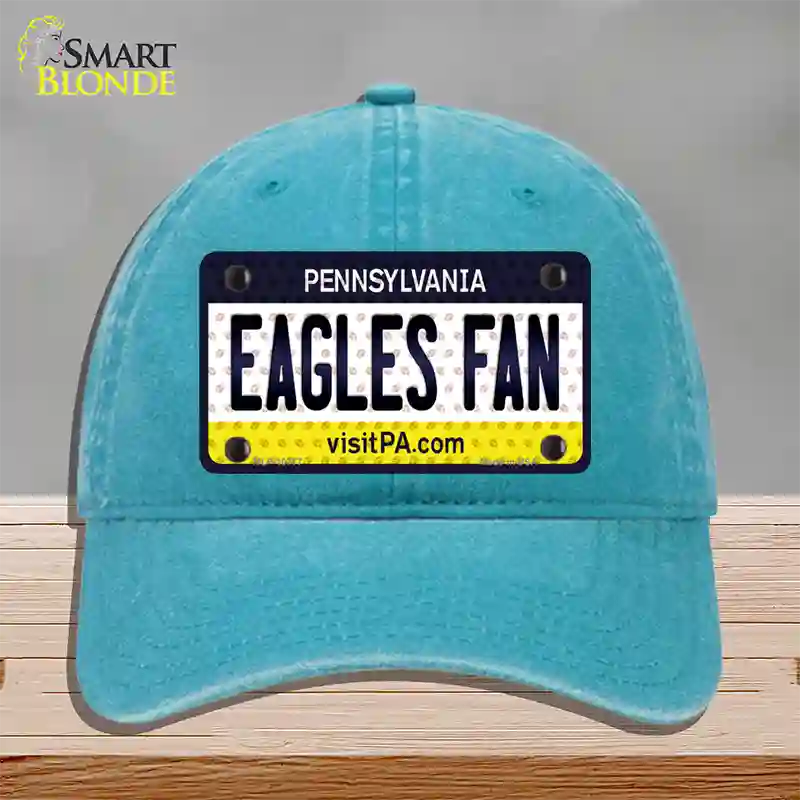 Eagles Fan Pennsylvania Novelty License Plate Hat Unconstructed Cotton / Lake Blue