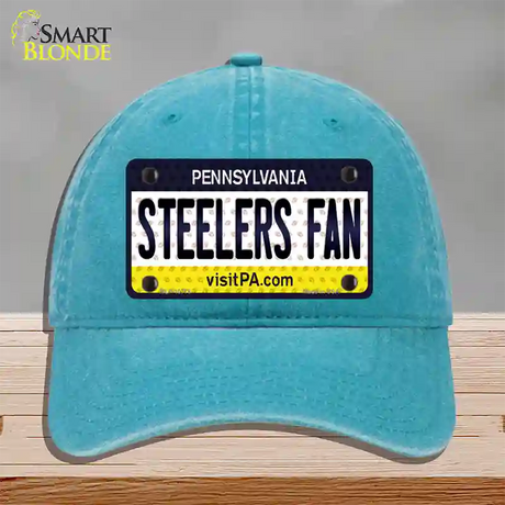 Steelers Fan Pennsylvania Novelty License Plate Hat Unconstructed Cotton / Lake Blue