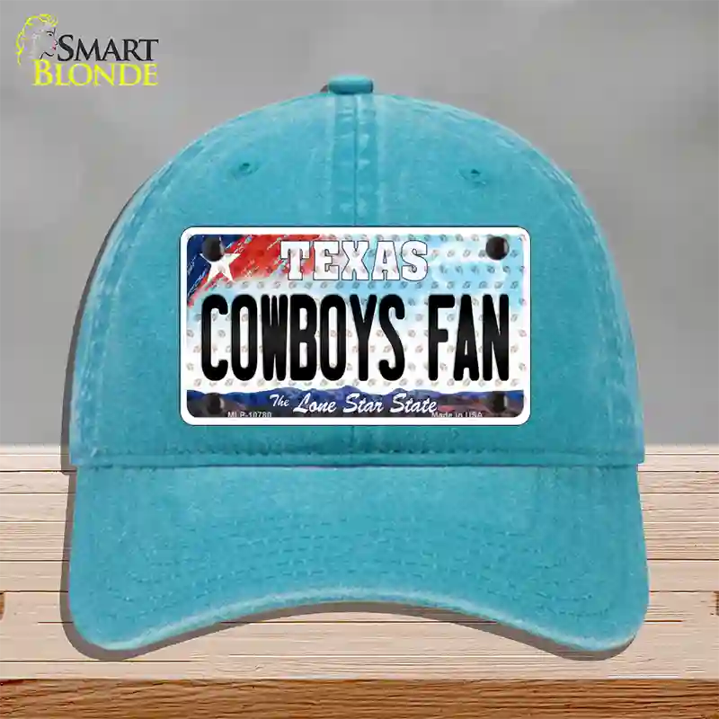 Cowboys Fan Texas Novelty License Plate Hat Unconstructed Cotton / Lake Blue