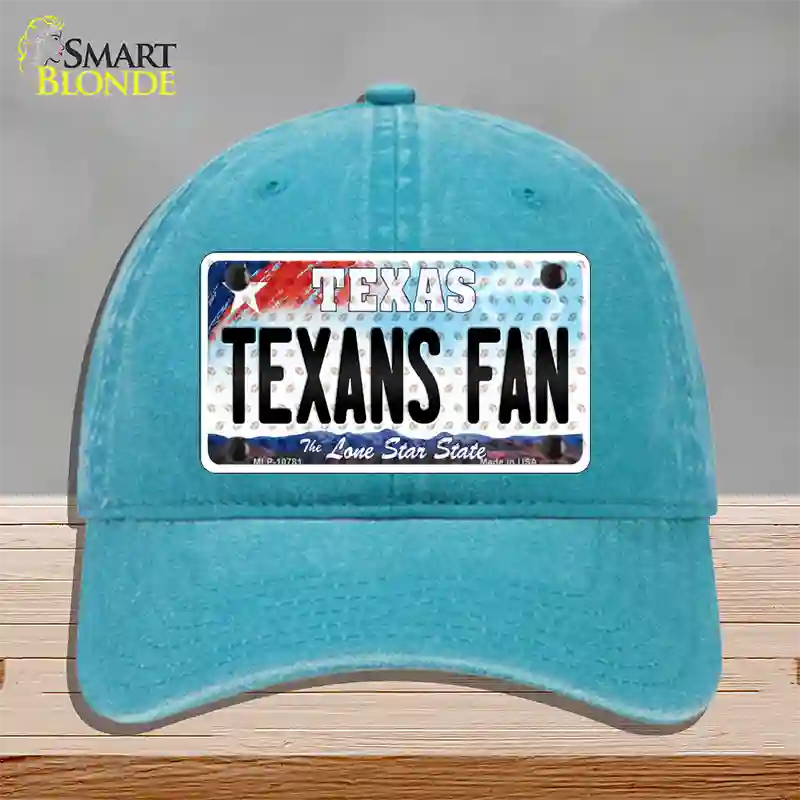 Texans Fan Texas Novelty License Plate Hat Unconstructed Cotton / Lake Blue