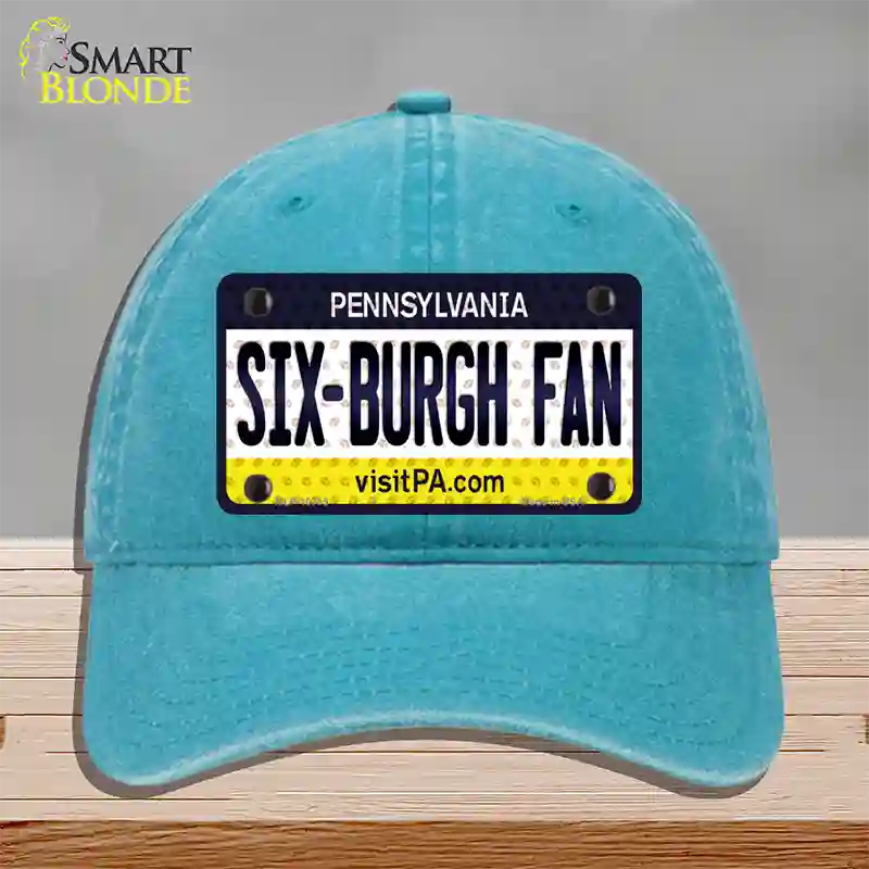 Six Burgh Fan Pennsylvania Novelty License Plate Hat Unconstructed Cotton / Lake Blue