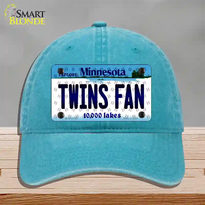 Twins Fan Minnesota Novelty License Plate Hat Unconstructed Cotton / Lake Blue