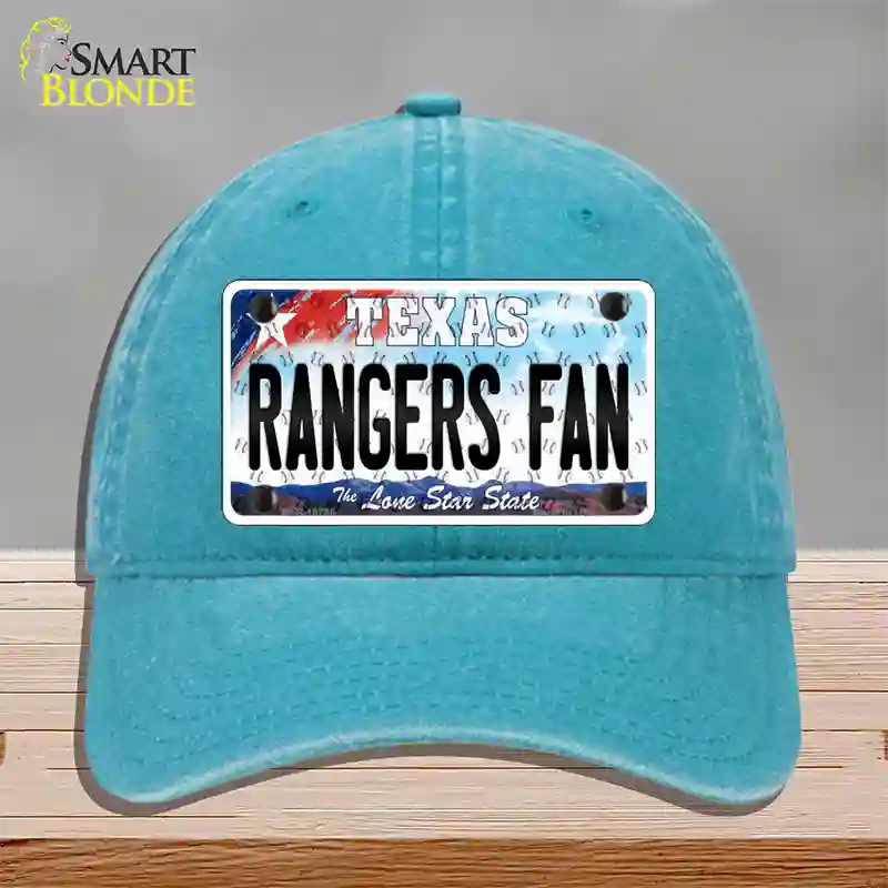 Rangers Fan Texas Novelty License Plate Hat Unconstructed Cotton / Lake Blue