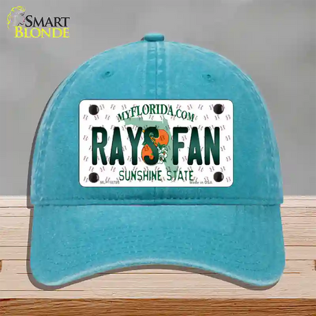 Rays Fan Florida Novelty License Plate Hat Unconstructed Cotton / Lake Blue